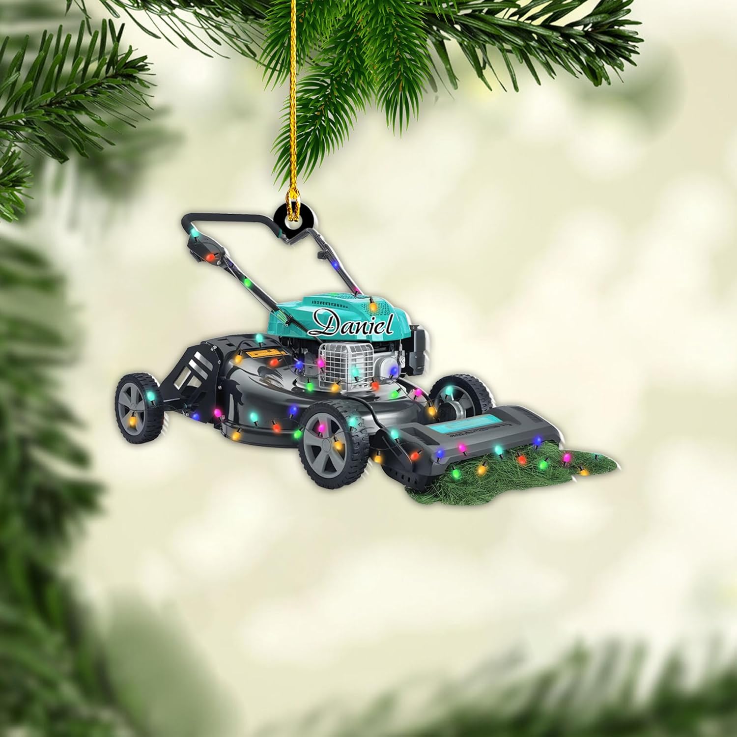 Personalized Lawn Mowers Christmas Ornaments 2024, Push Mower Ornament, Lawnmower Acrylic Wood 2D Flat Ornaments, Riding Lawn Mower Christmas Tree Decorations, Large Lawn Ornaments for Xmas (GLM 5)