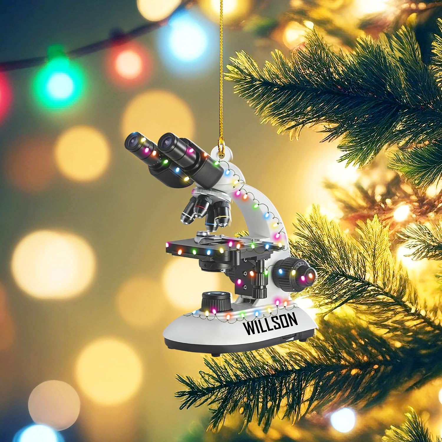 Personalized Chemistry Ornaments for Christmas Tree, Chemistry Christmas Ornament, Science Ornaments, Science Beaker Ornament, Microscope Ornament, Telescope Ornament, Scientist Gift Xmas (M1)