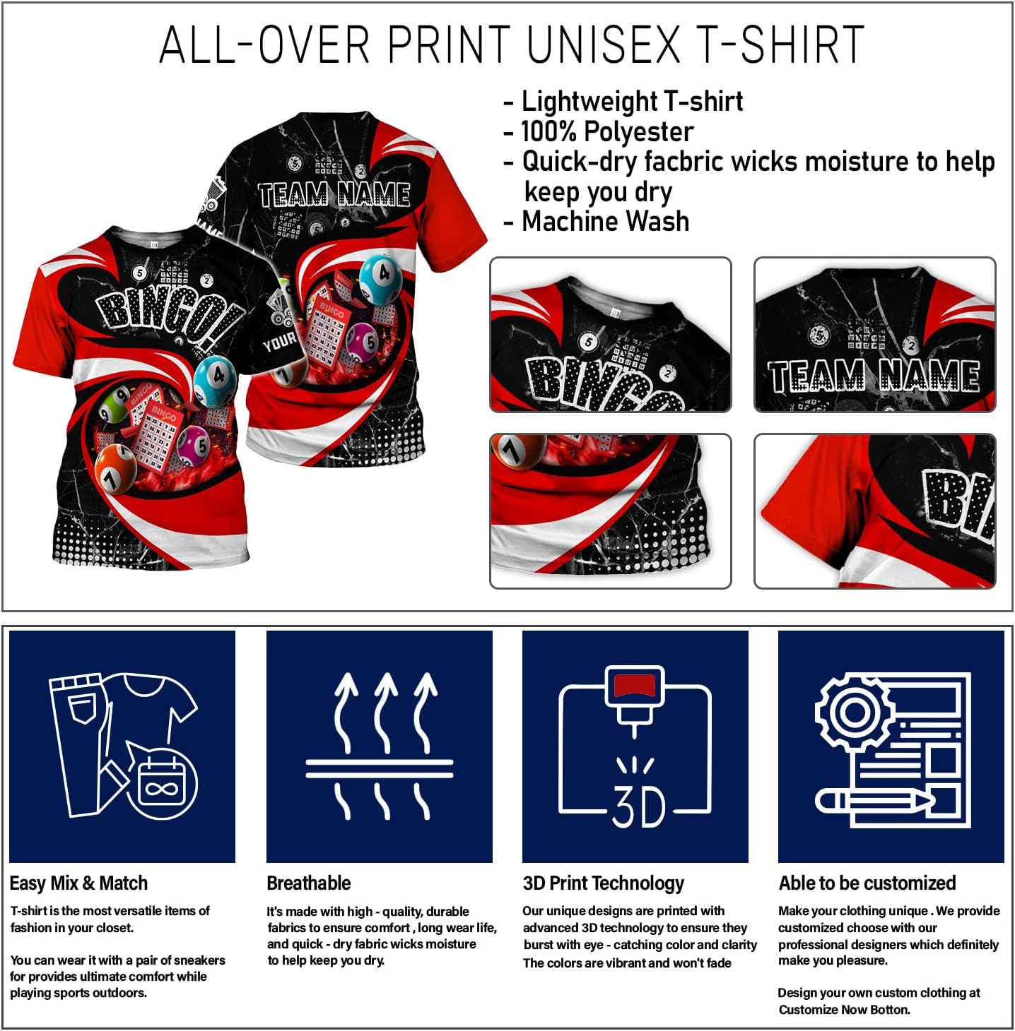 Custom Bingo Shirts for Women Bingo Lover Casino Players T-Shirt Funny Bingo Shirts Gifts Funny Bingo Player Game Lover Gift