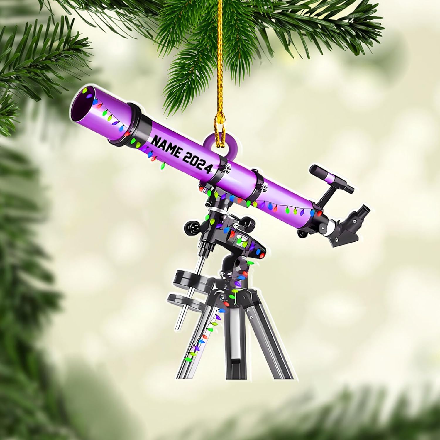 Royal Fight Custom Telescope Ornament Telescope Christmas Light Ornaments Loved Telescope Ornament Telescope Christmas Ornament 2024 Telescope Lovers Ornament Telescope Gift Xmas (TC8)