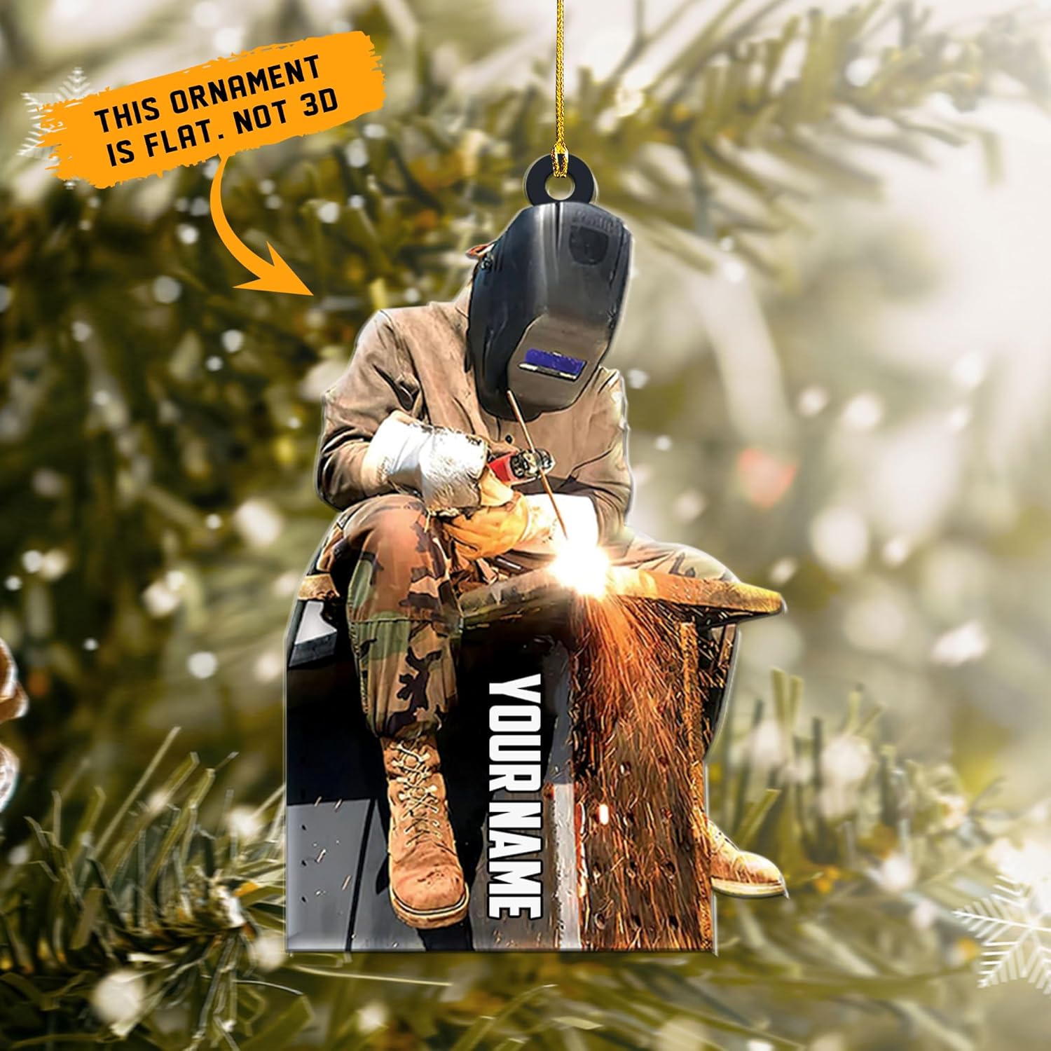 mostprints Personalized Welder Ornament, Custom Welder Ornaments Welding Ornaments Flat Two Sided Hanging Plastic Ornaments Welder Gift Christmas Ornament Hanging Decorations Ornament (WD10)