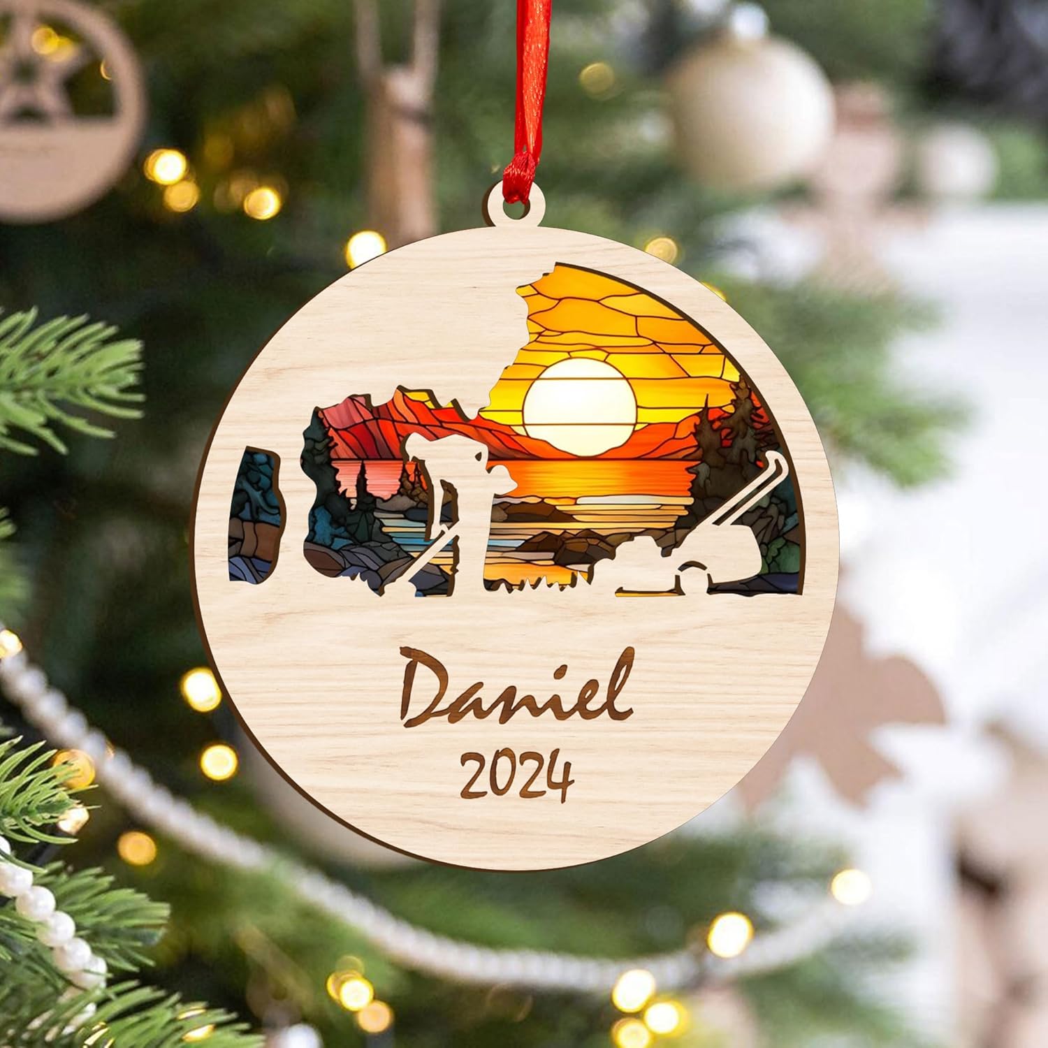 Personalized Lawn Mowers Christmas Ornaments 2024, Push Mower Ornament, Lawnmower Acrylic Wood 2D Flat Ornaments, Riding Lawn Mower Christmas Tree Decorations, Large Lawn Ornaments for Xmas (GLM 7)