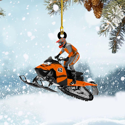 Artparel Personalized Customized Snowmobile Shoes Acrylic Christmas Ornament for Snowmobile Lovers (SM 8)