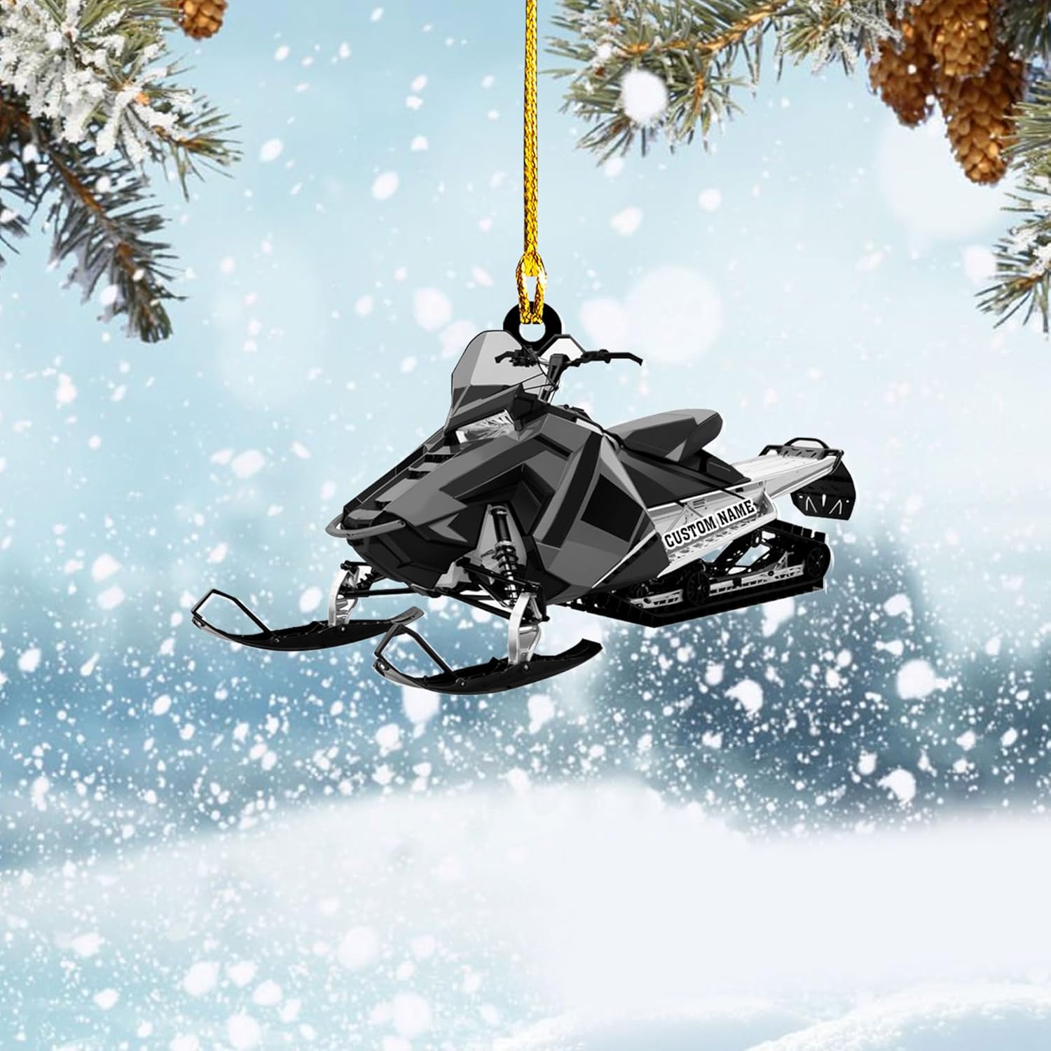 Artparel Personalized Customized Snowmobile Shoes Acrylic Christmas Ornament for Snowmobile Lovers (SM 6)