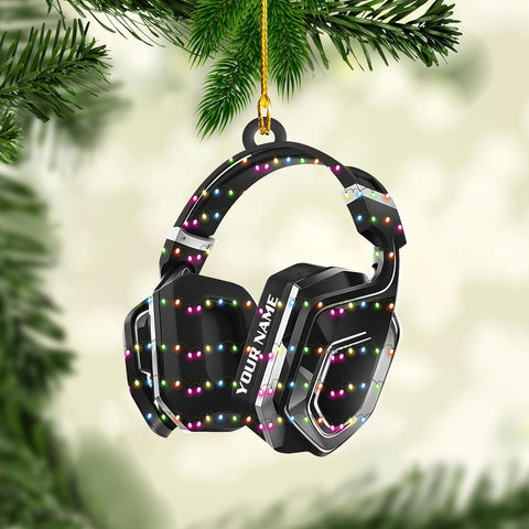 AOVL Custom Gaming Head Phones Ornaments 2024 Gaming Head Phones Light Christmas Ornament Gaming Headphone Flat Christmas Ornament Headphone Ornament Headphone Ornament Gift Xmas (HP16)