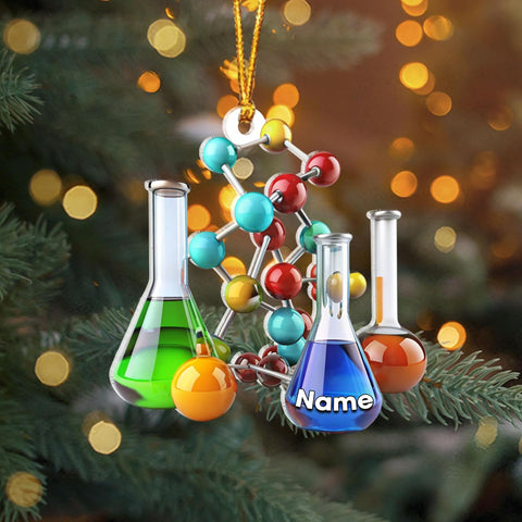 Personalized Chemistry Ornaments for Christmas Tree, Chemistry Christmas Ornament, Science Ornaments, Science Beaker Ornament, Microscope Ornament, Telescope Ornament, Scientist Gift Xmas (C19)