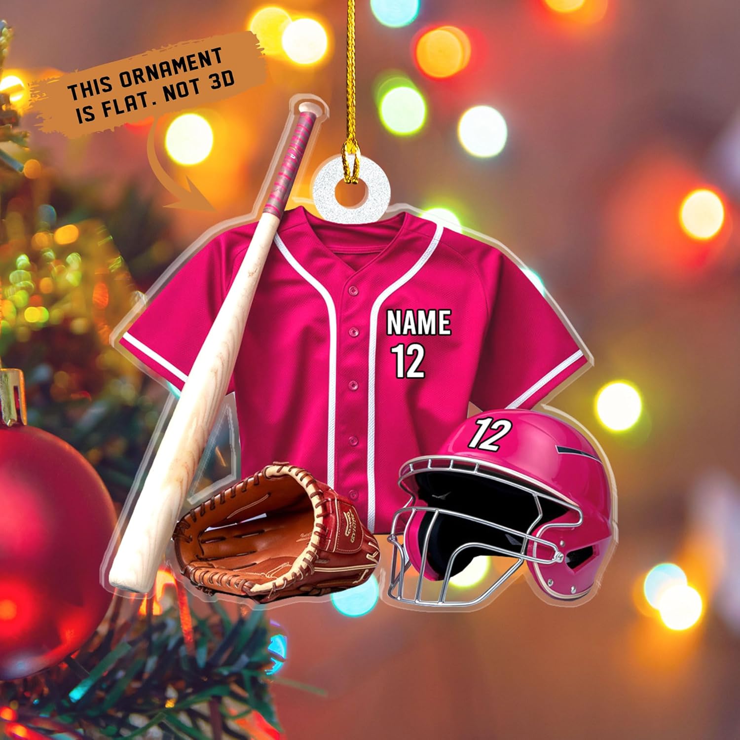 Mostefy Personalized Name Number Baseball Christmas Ornaments 2024, Baseball Ornaments for Christmas, Xmas, Gift Baseball Ornaments Pine Hanging (Multi 7)