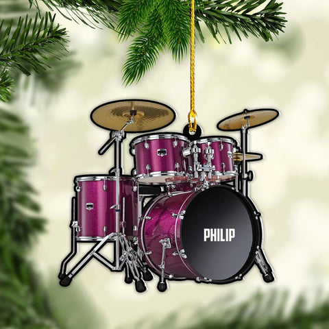 Parvii Personalized Drum Acrylic Ornament, Drum Christmas Ornament, Drums Ornament, Drum Ornaments for Christmas Tree, Gift for Drummer, Drum Players, Christmas Decorations Ornaments (Drum 1)