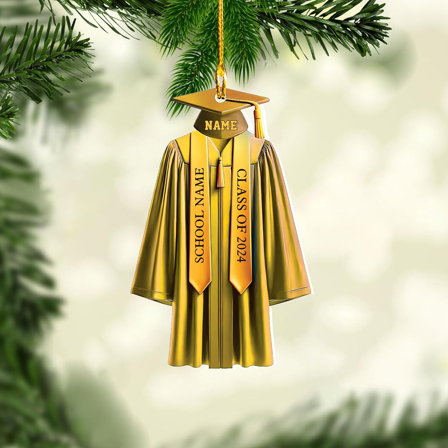 AOVL Graduation Ornament, Graduation Ornaments Class of 2023, Graduation Cap and Scroll Xmas Gift, Graduation Christmas Xmas Tree Ornaments, Gifts for Graduate, School Ornaments (DGRA1)