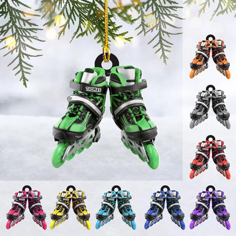 AOVL Custom Roller Skate Ornaments 2024 Roller Skate Christmas Ornament Roller Skate Ornaments for Christmas Tree Roller Skate Ornament Gift for Roller Skate Lovers Roller Skates Christmas (RS11)