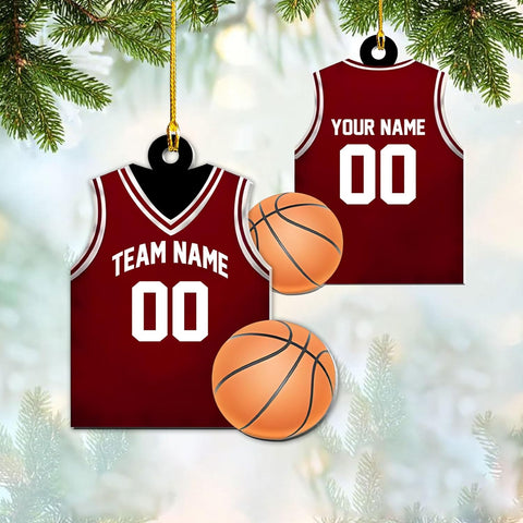 mostprints Personalized Basketball Ornaments, Basketball Christmas Ornament, Custom Basketball Player Ornament, Basketball Ornaments for Christmas Tree, Basketball Team Ornament (B5)