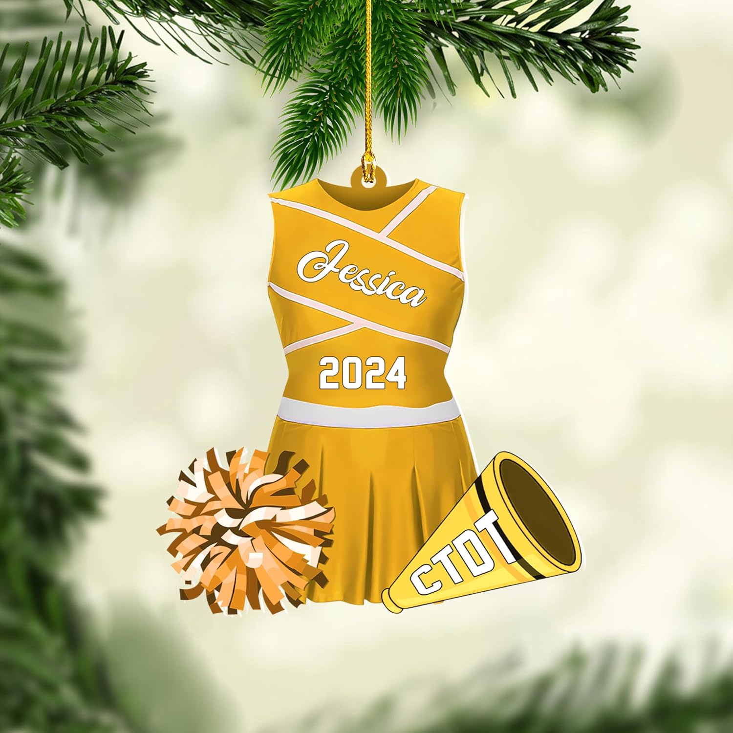 AOVL Personalized Cheerleader Ornaments Cheerleader Cheerleading Lovers Ornaments Cheerleading Ornament Gift for Cheerleader Christmas 2023 Cheer Cheerleader Ornaments Xmas (Cheer 7)