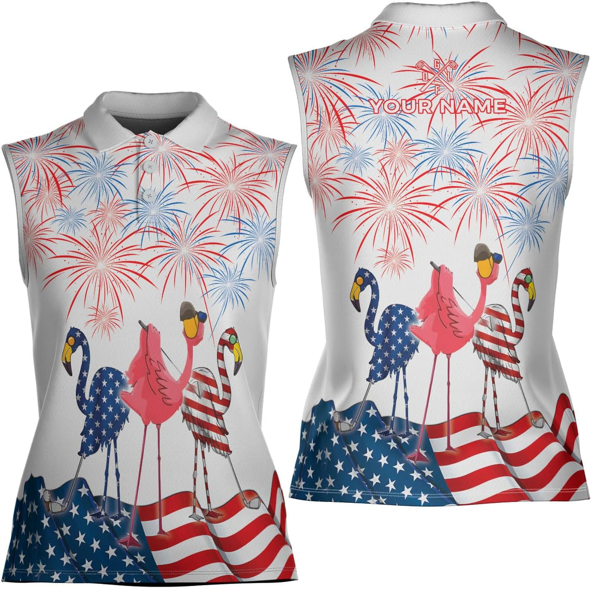 Podagree Personalized Golf Polo Shirts for Women Sleeveless with Collar, Funny Shirts for Women, Ladies Sleeveless Golf Shirt