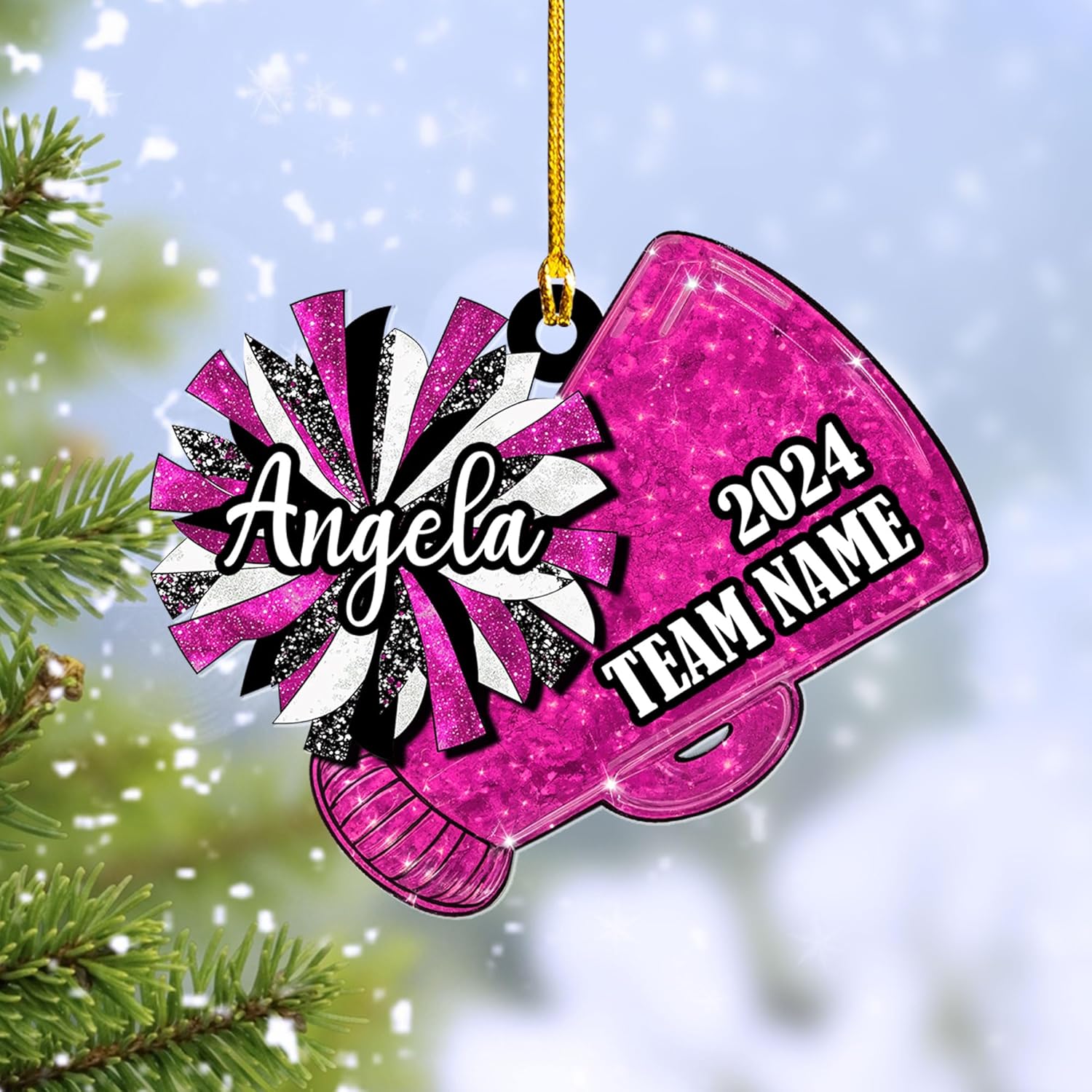 MoonArt Personalized Cheerleader Ornaments Cheerleader Cheerleading Lovers Ornaments Cheerleading Ornament Gift for Cheerleader Christmas 2023 Cheer Cheerleader Ornaments Xmas (1, CLD8)