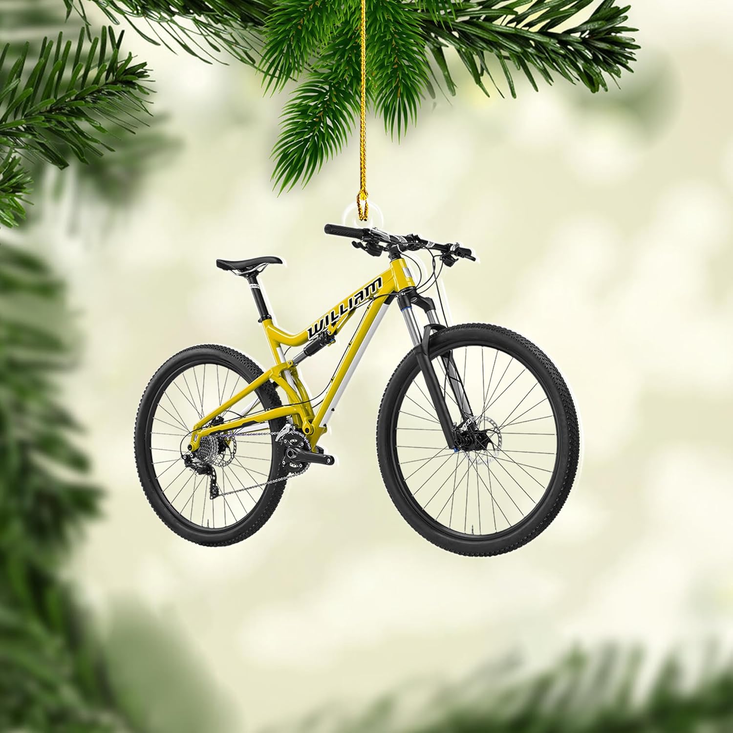 Personalized Mountain Bike Ornament 2024, Bike Ornaments for Christmas Tree, Bicycle Ornament Mountain Biking Riding Ornaments Dirt Bike Ornament, Gift for Biker Cyclist Gifts Xmas Racing Decor (Bk7)