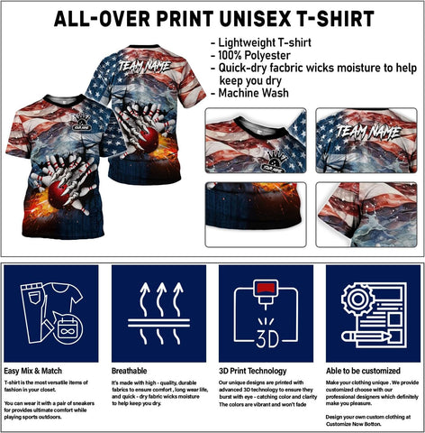 Mostprints Personalized Name Bowling Shirts for Men and Women 3D, Bowling Shirts for Team Bowling, Bowling Shirts Gift