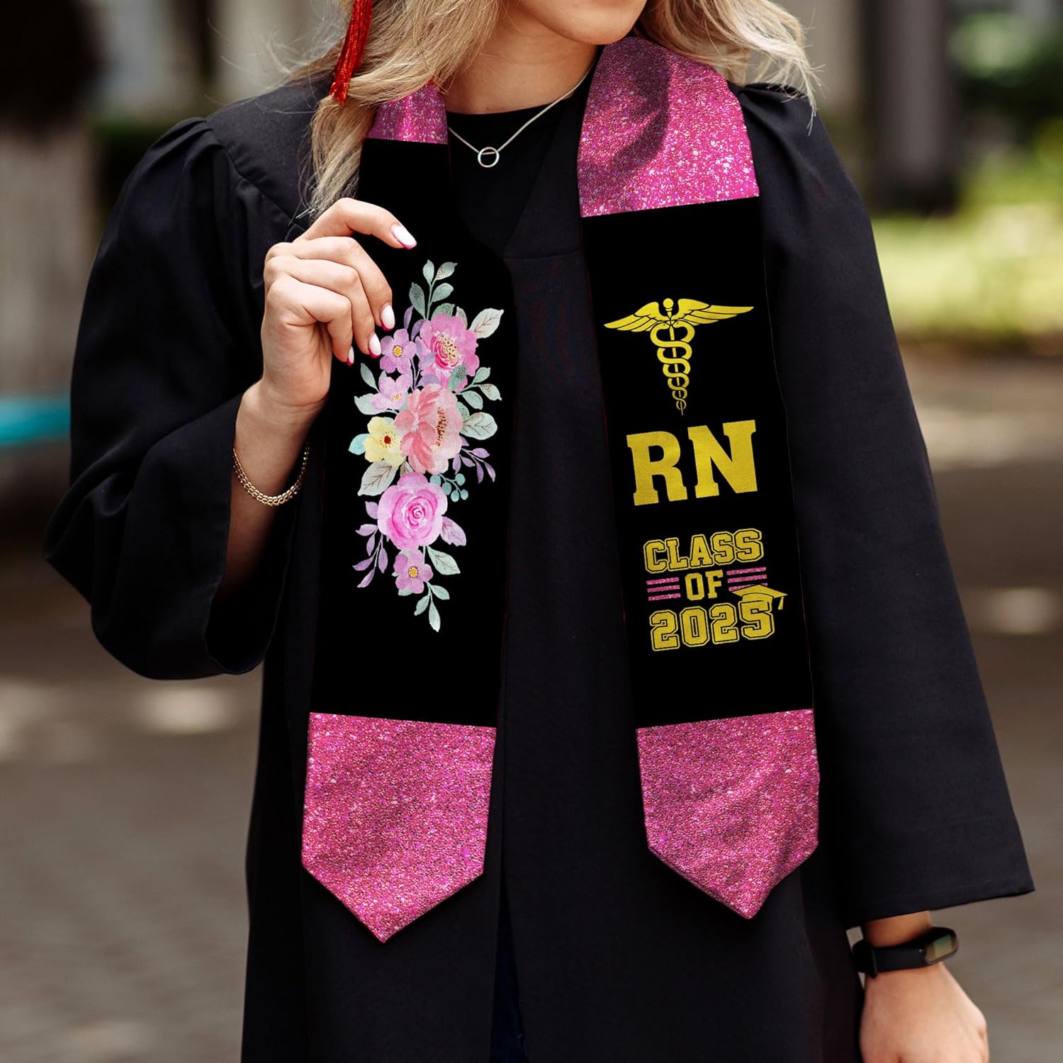 Pretyprints Custom Nurse Sash Graduation, RN Graduation Stole Gifts for Friends Nursing Student Senior Class Of 2025