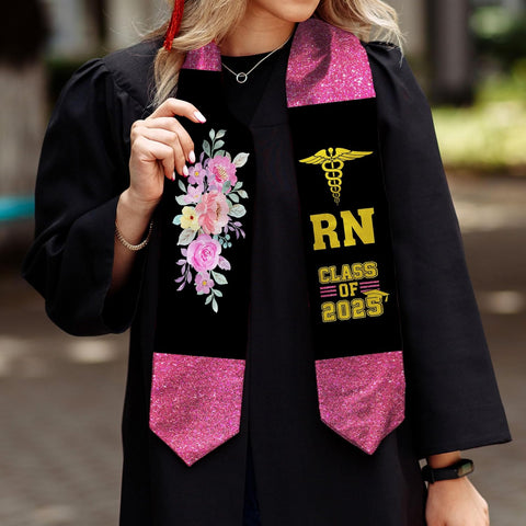 Pretyprints Custom Nurse Sash Graduation, RN Graduation Stole Gifts for Friends Nursing Student Senior Class Of 2025