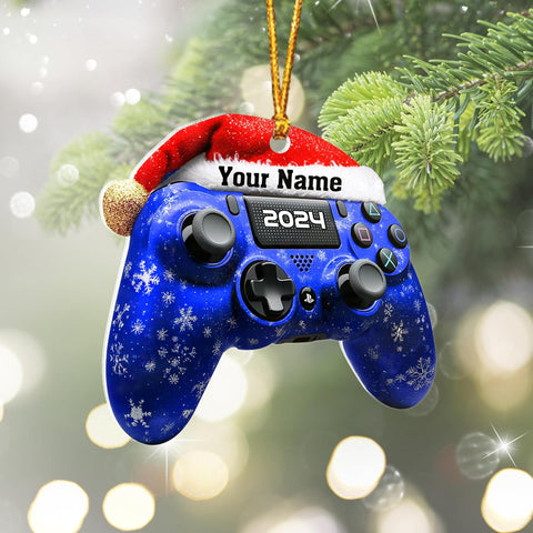 Personalized Video Game Controller Ornament, Custom Gamer Ornament Christmas Ornaments Gaming Controller Gift for Gamer, Gaming Ornaments for Christmas Tree Decorations 2D Gaming Ornaments (CTL3)