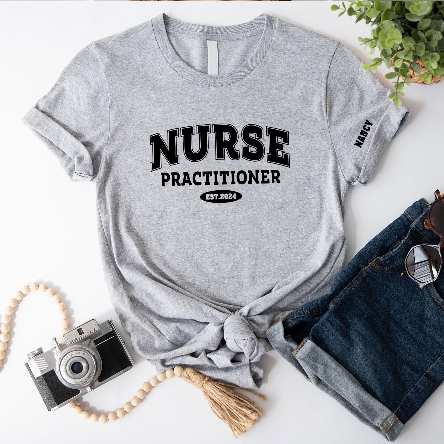 Personalized Nurse Practitioner Sweatshirt for Women Men, Custom Name NP Shirt, Nurse Practitoner T-Shirt Gift for Nurse