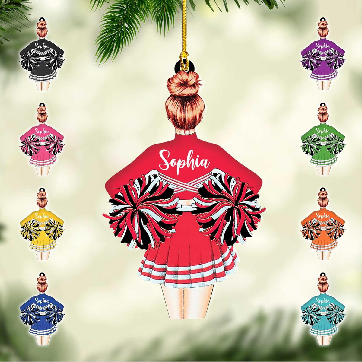 AOVL Personalized Cheerleader Ornaments Cheerleader Cheerleading Lovers Ornaments Cheerleading Ornament Gift for Cheerleader Christmas 2023 Cheer Cheerleader Ornaments Xmas (Cheer 8)