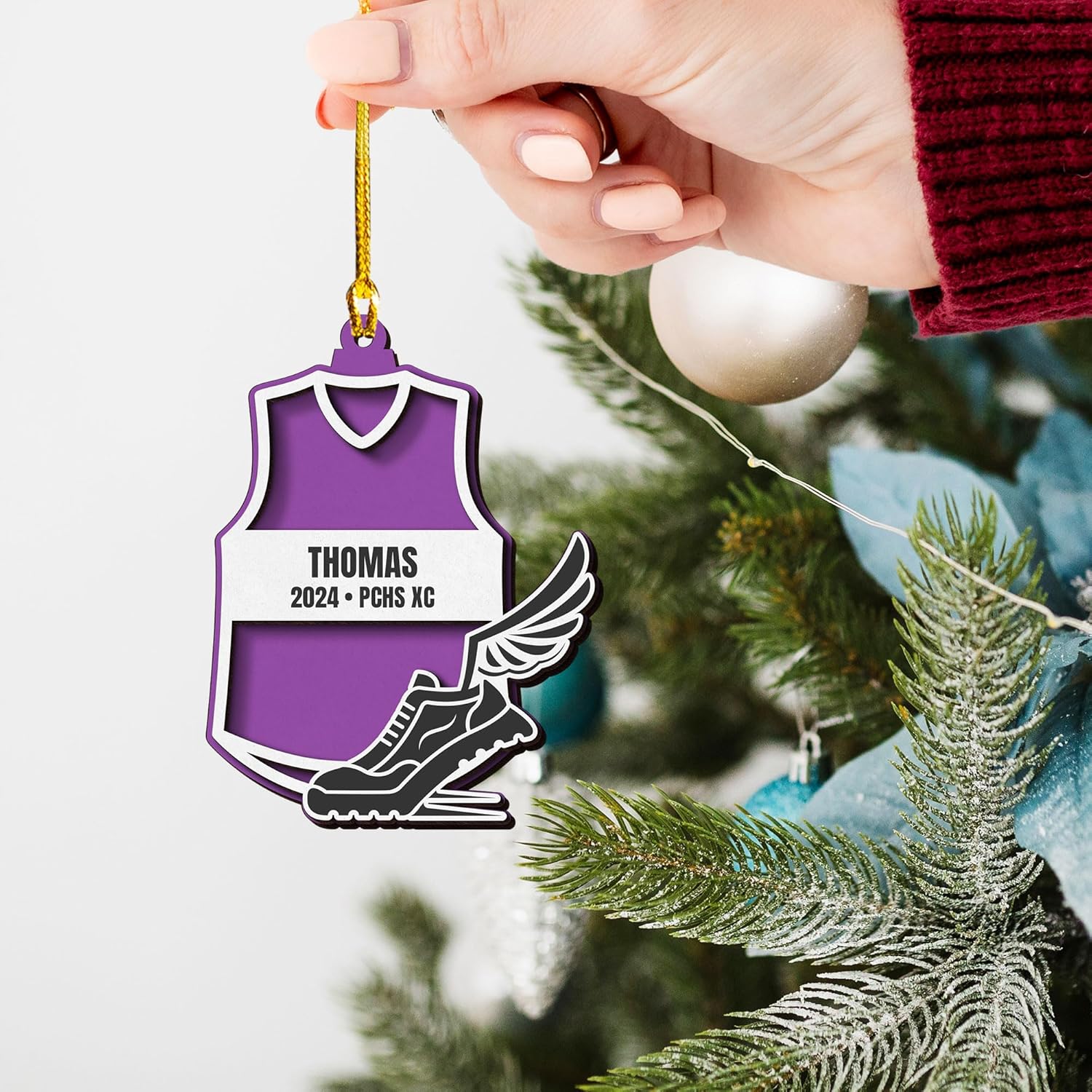 Artparel Custom Runner Ornament 2024 Track and Field Ornament Custom Marathon Ornament Running Christmas Ornament Gift for Runner Running Man Running Lovers Running Ornaments for Xmas (RN2)