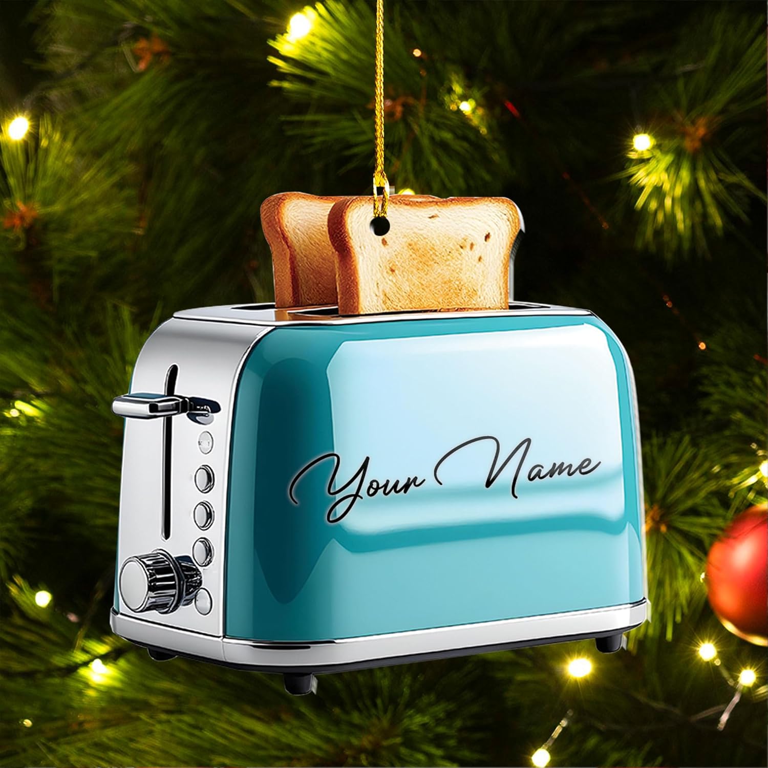 Personalized Toaster Christmas Ornament, Christmas Tree Decor, Loved Kitchen Toaster Ornament, Christmas Hanging Ornament Gift (Acrylic, Style 4)