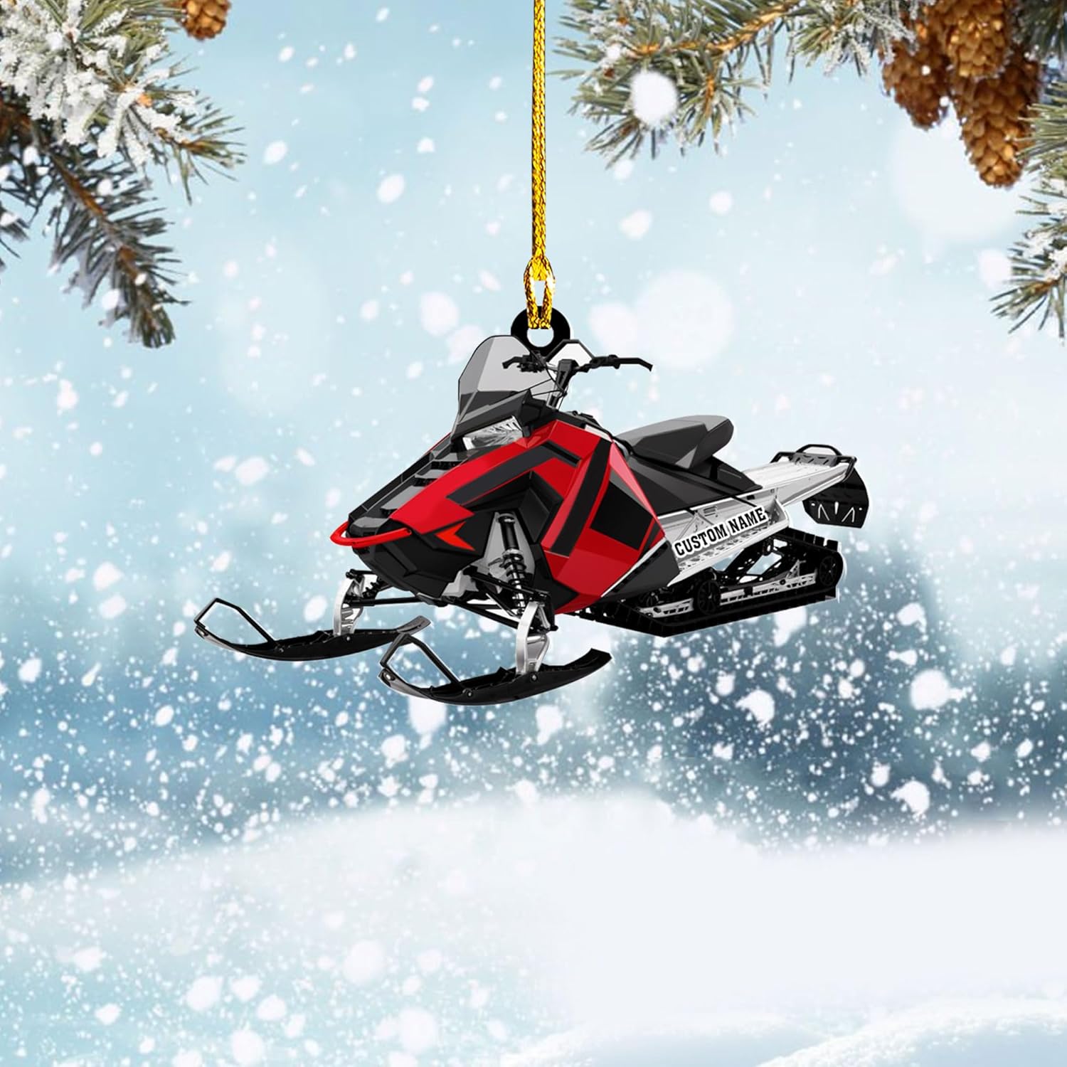 Artparel Personalized Customized Snowmobile Shoes Acrylic Christmas Ornament for Snowmobile Lovers (SM 6)