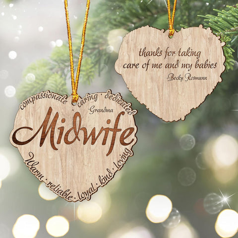 MAPrints Personalized Obstetrician Or Midwife Christmas Ornament, Midwife Christmas Ornament, Thank You Gift for Midwife Ornament, Midwife Retirement Ornament, Midwife Appreciation Gift (MW 1)