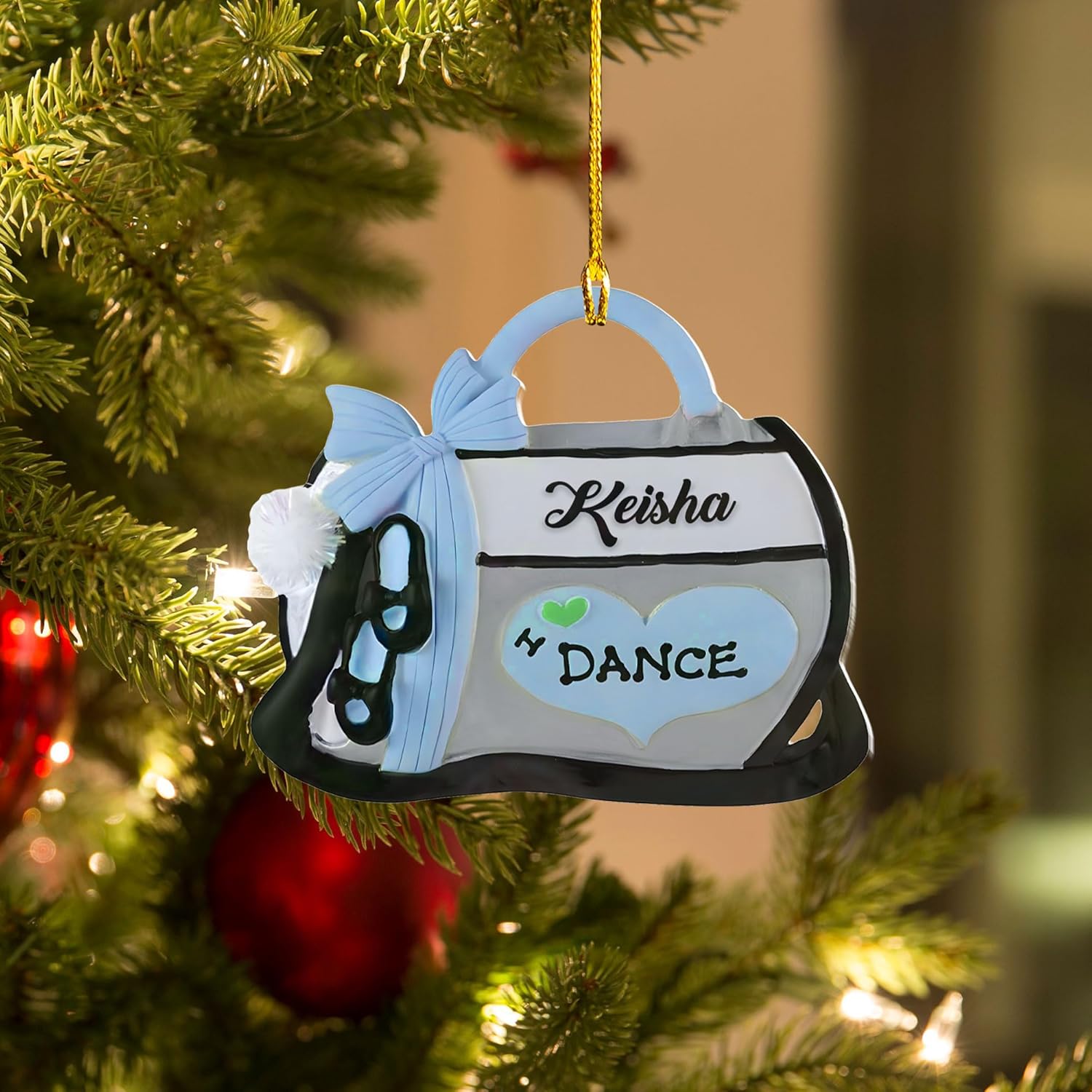 Ballet Dancer Ornament, Personalized Ballet Dancer Pointe Shoes with Christmas Light Shape Flat Ornament, Gifts for Ballet Lovers, Her, Friend, Ballet Christmas Ornament (Multi 15)