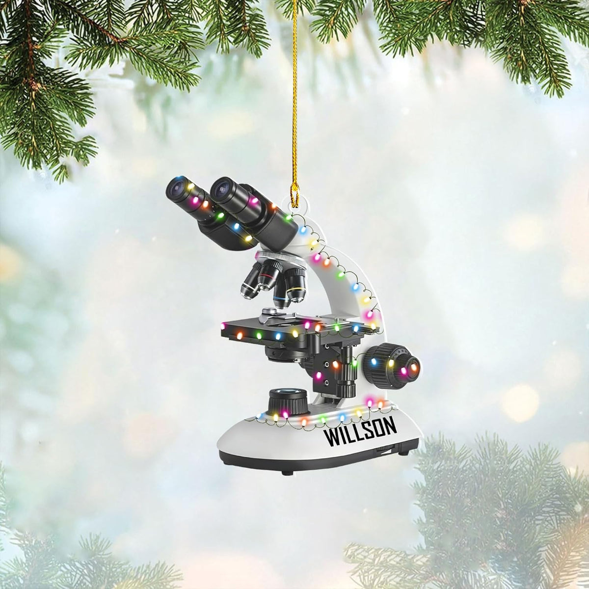 Personalized Chemistry Ornaments for Christmas Tree, Chemistry Christmas Ornament, Science Ornaments, Science Beaker Ornament, Microscope Ornament, Telescope Ornament, Scientist Gift Xmas (M1)