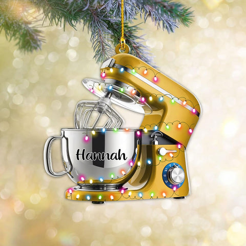 Custom Baking Mixer Lights 2D Flat Ornament Customized Stand Mixer Mica Christmas Ornaments Love Cooking Xmas Keepsake Gift Ideas Gifts for Chef Lovers Gift (CBM10)