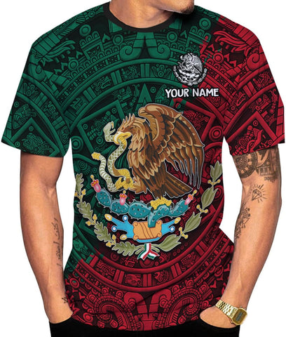 RoyalBro Personalized Mexico Shirt, Camisas de Mexico Customized Mexican Shirts Mexican Flag Mexico 3D Shirt for Men Women