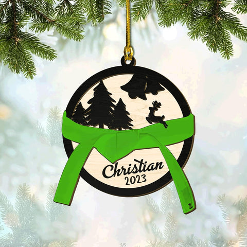 Royalbro Personalized Karate Ornaments for Christmas Tree, Custom Karate Christmas Ornament for Xmas 2023 Gifts for Karate Instructors, Karate Uniform, Gifts for Karate Lovers (Kara 2)