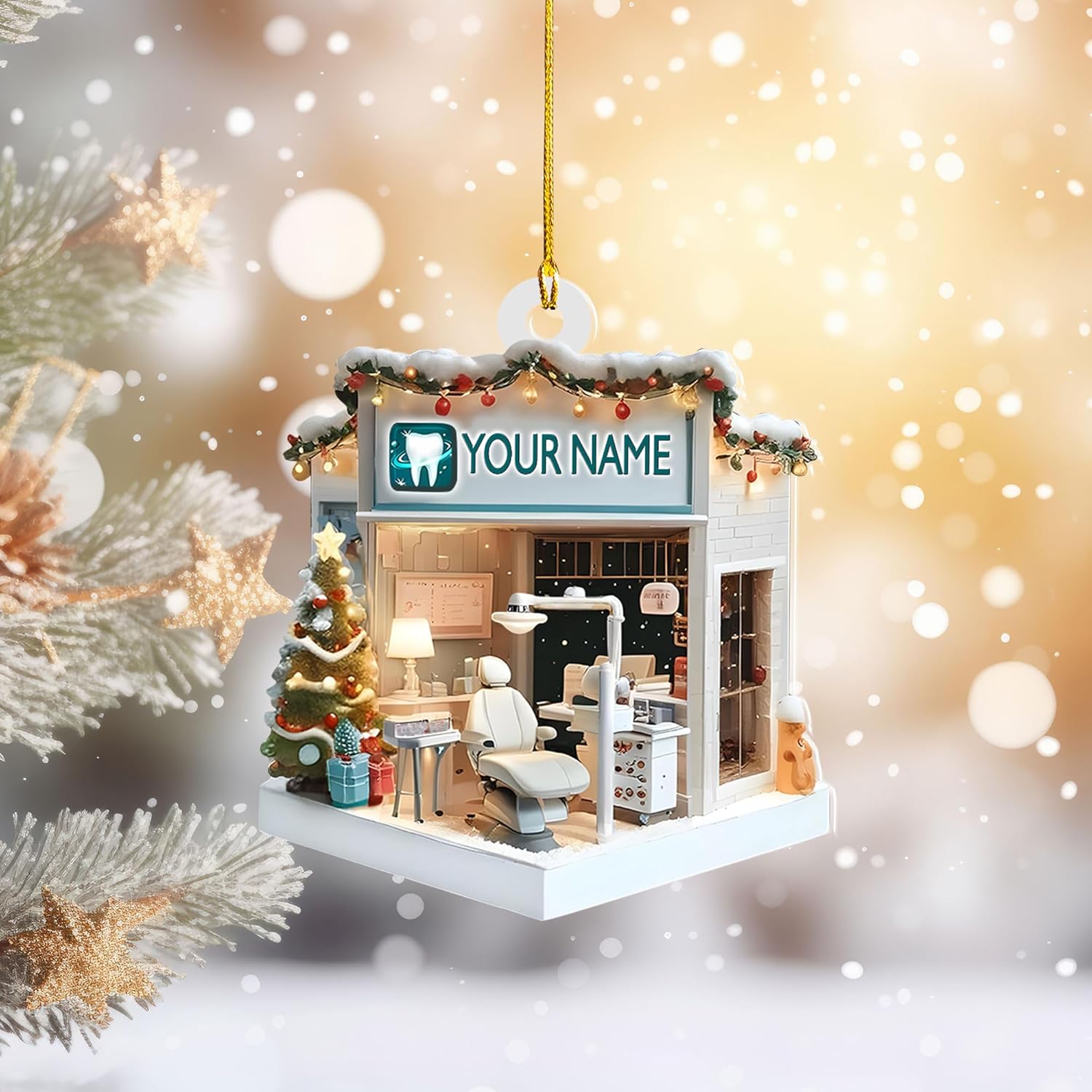 Mostefy Personalized Dentist Christmas Ornaments 2024, Dental 2D Flat Printed Acrylic Ornament, Dentist Xmas, Dentist Hanging Ornament, Custom Dentist (Style 7)