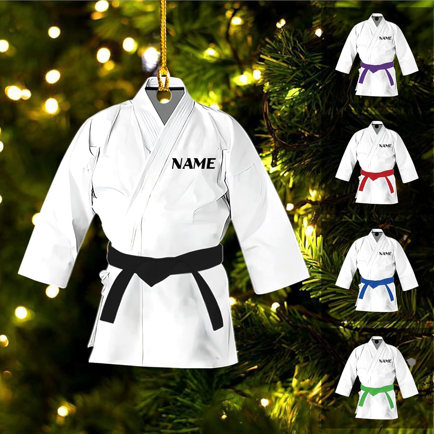 Artparel Personalized Karate Ornament Karate Uniform Ornaments Gifts for Karate Lovers Karate Gift Christmas Ornament 2024 Taekwondo Ornament Jiu Jitsu Ornament Gift for Karate (Karate 1)