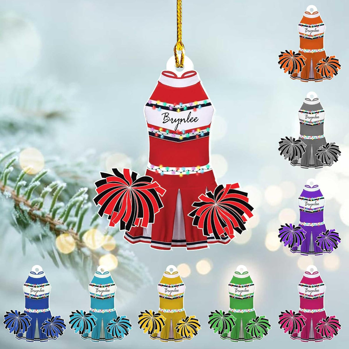 Tinoshop Personalized Acrylic Cheerleader Ornaments Cheerleader Cheerleading Lovers Ornaments Cheerleading Ornament Gift for Cheerleader Christmas 2024 Cheer Cheerleader Ornaments Xmas (ON454)