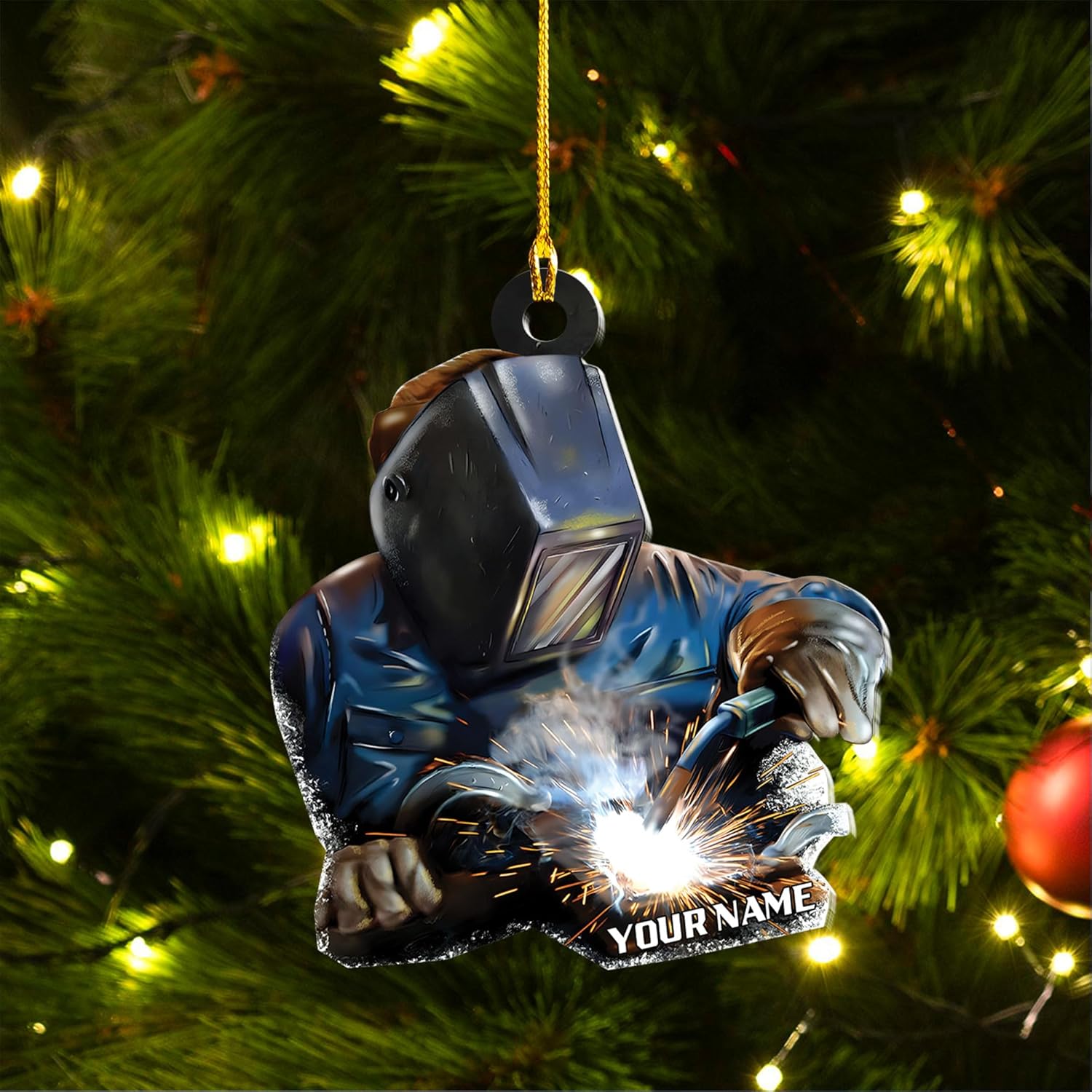 Artparel Personalized Welder Ornaments Custom Name Welder Christmas Ornament Custom Welder Gifts Welder Ornaments for Christmas Tree Welder Christmas Ornament (WD 2)