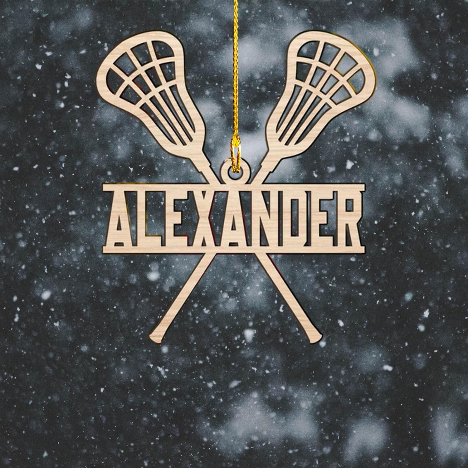 HomeDesign Personalized Lacrosse Ornament, Lacrosse Amor Shape Flat Ornament, Lacrosse Helmet Ornaments, Gifts for Lacrosse Lovers, Lacrosse Players, Lacrosse Christmas Ornament (LA 14)