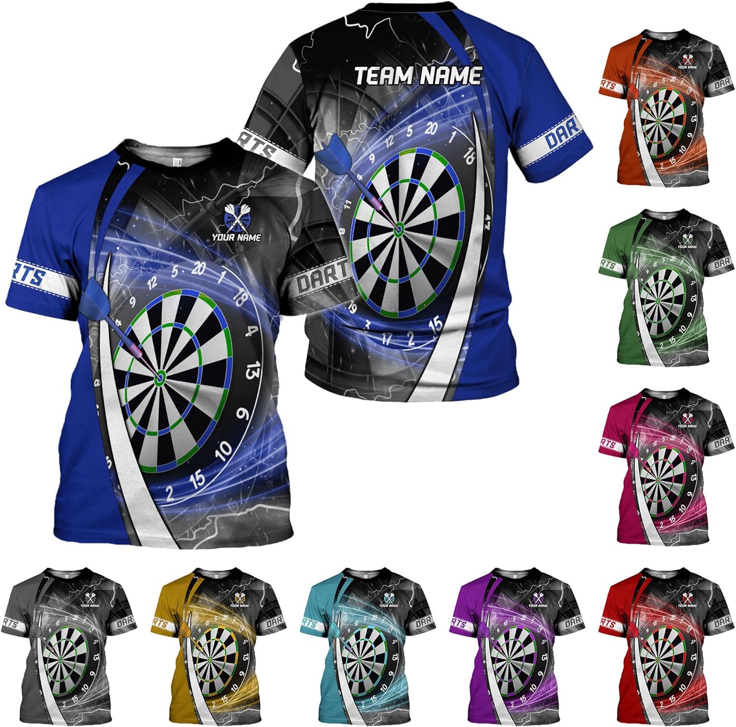 HomeDesign Personalized Dart Shirts, Darts Shirts for Men, Dart Jerseys for Teams, Dartboard Players Shirt Darts Board Gift