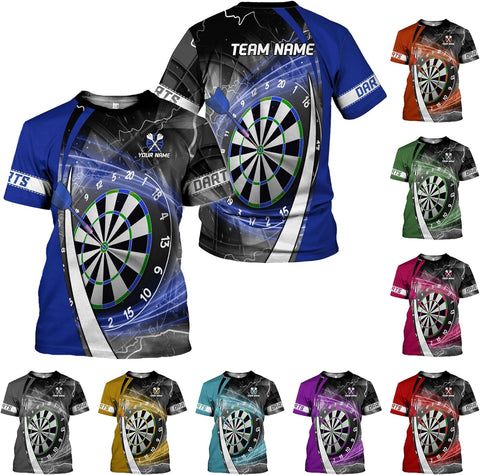 HomeDesign Personalized Dart Shirts, Darts Shirts for Men, Dart Jerseys for Teams, Dartboard Players Shirt Darts Board Gift