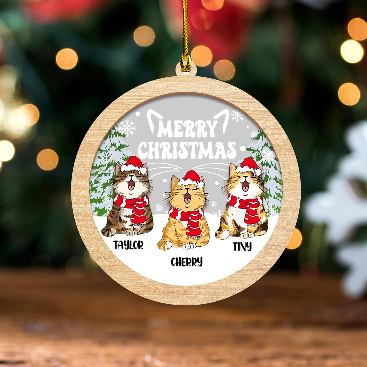 MAPrints Personalized Cat Ornaments for Christmas Tree, Custom Cat Christmas Ornament 2024, Gifts for Christmas Cat Lovers Cat Memorial Ornament, Cat Hanging Ornament Cat On The Moon (CAT 1)