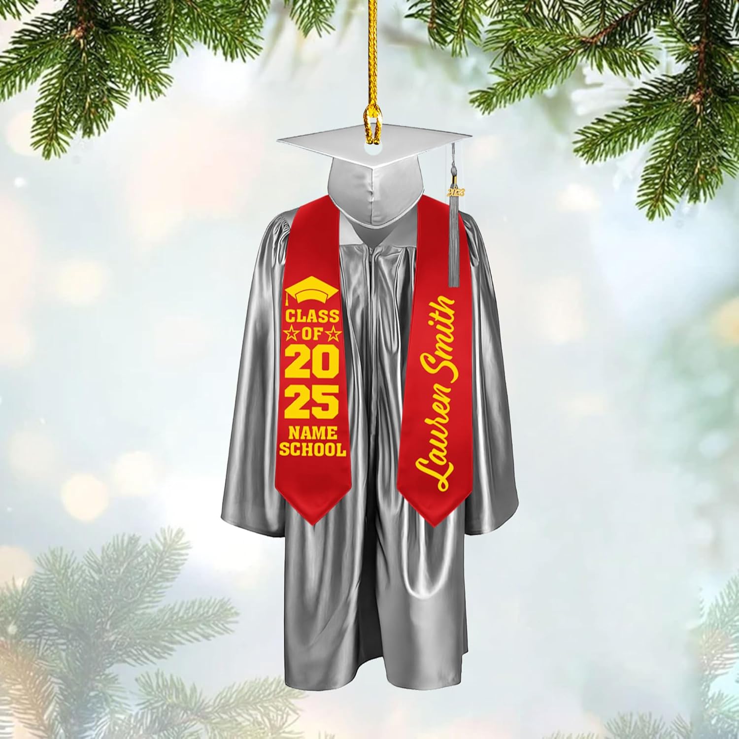 Personalized Graduation Ornaments Class of 2024 Graduation Gown Ornament Gifts Graduation Ornaments Class of 2025 College Graduation Ornaments Class of 2024 Graduate Ornament Tree Hanging Decor (G9)