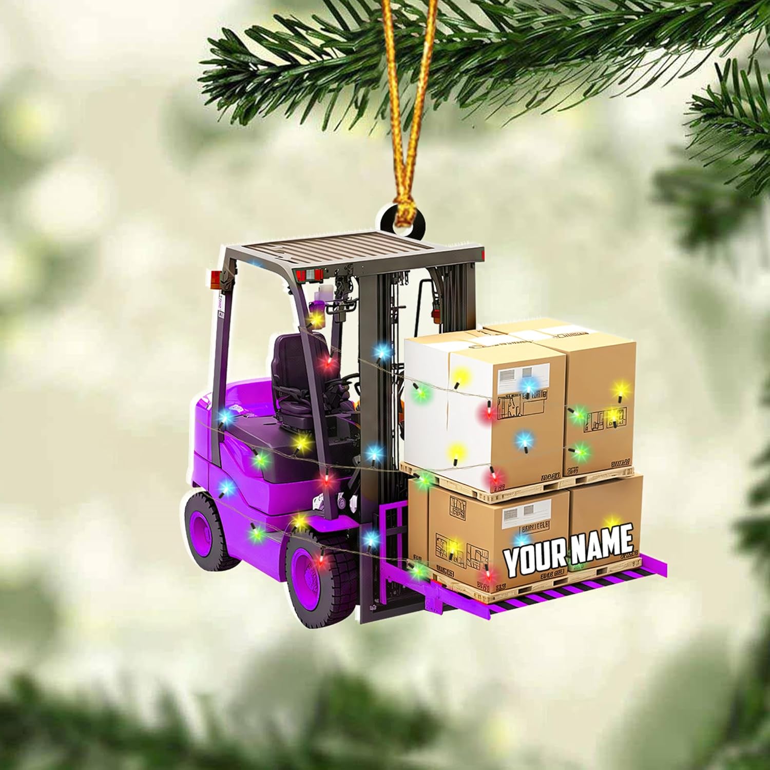 Personalized Forklift Ornament 2024 Custom Forklift Ornaments for Christmas Tree, Forklift Truck Ornament Heavy Equipment Machinery Ornaments Forklift Operator Ornament Gift Truck Driver Xmas (E16)