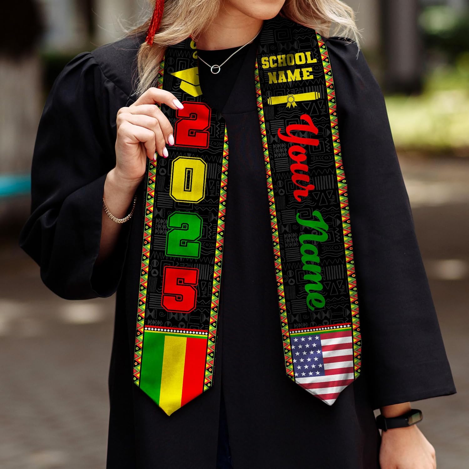 African American Graduation Sash, Graduation Stole Customize, African Graduation Sash, Graduation Stole Class of 2025