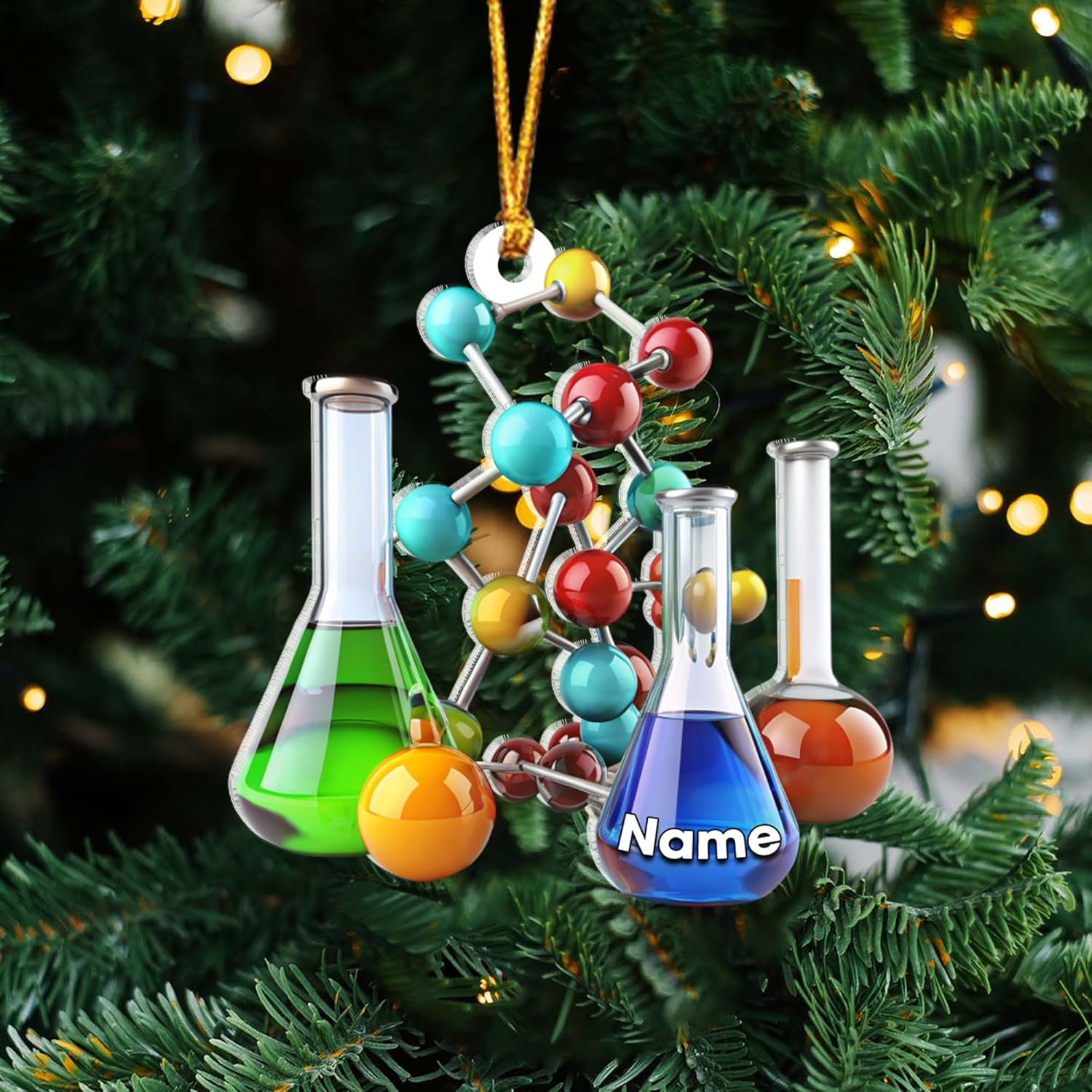Personalized Chemistry Ornaments for Christmas Tree, Chemistry Christmas Ornament, Science Ornaments, Science Beaker Ornament, Microscope Ornament, Telescope Ornament, Scientist Gift Xmas (C19)