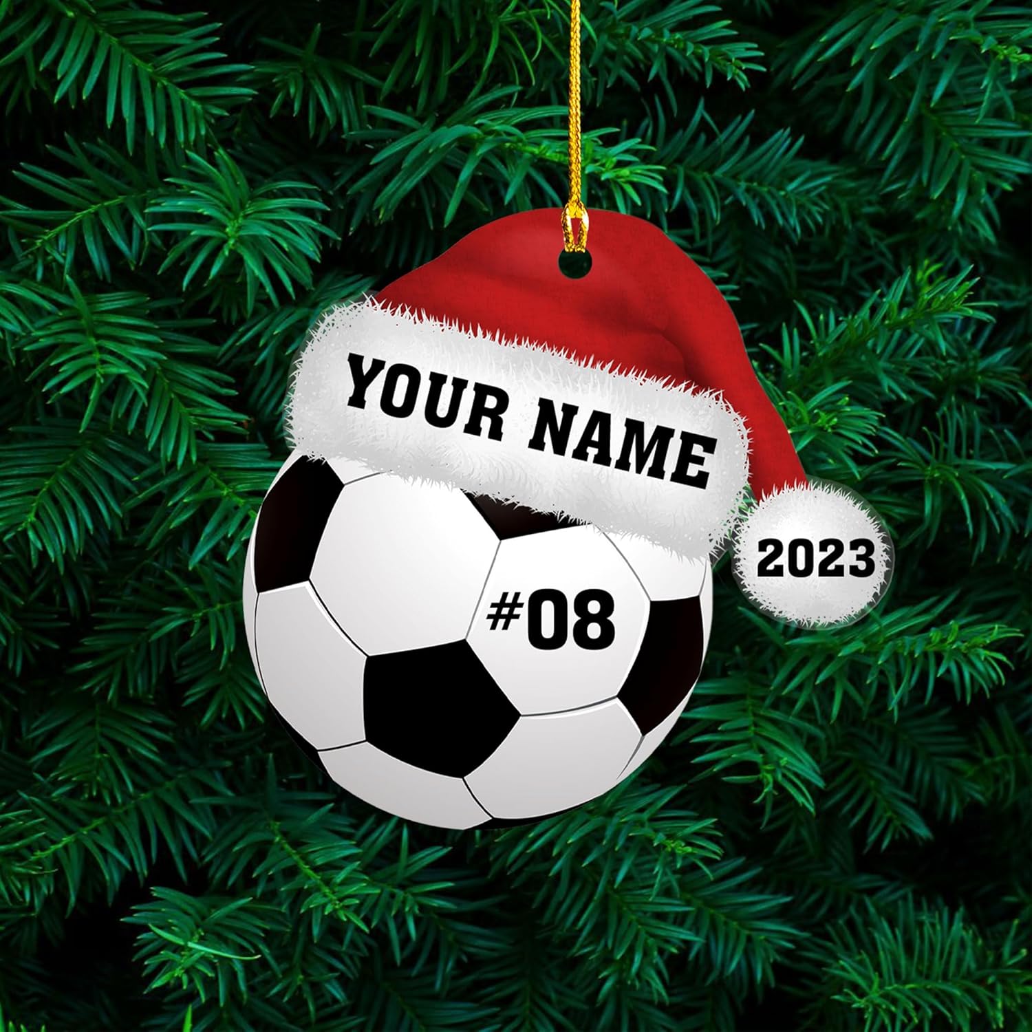 Personalized Soccer Ornaments Soccer Christmas Ornament,Soccer Ornaments for Christmas Tree Soccer Christmas Ornaments for Boys Girls, Custom Soccer Jersey Shoes Ornament (Style 14)