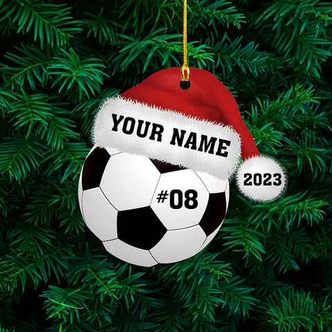 Personalized Soccer Ornaments Soccer Christmas Ornament,Soccer Ornaments for Christmas Tree Soccer Christmas Ornaments for Boys Girls, Custom Soccer Jersey Shoes Ornament (Style 14)