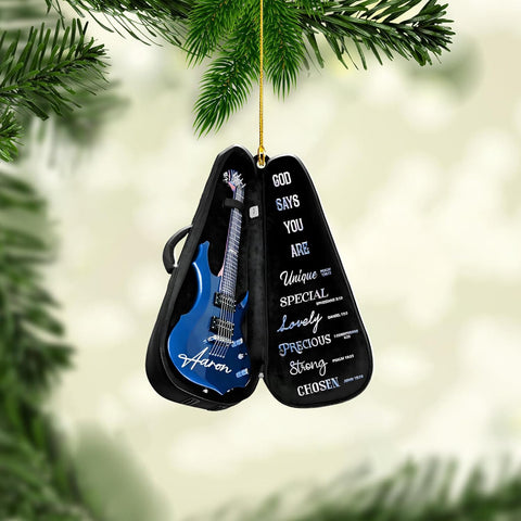 Personalized Guitar Ornament, Electric Guitar Ornament, Guitar Christmas Ornaments 2024, Acoustic Guitar Christmas Ornament, Guitar Christmas Ornaments Guitarist Gift Musical Instruments Xmas (G8)