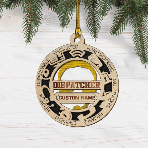 Personalized 911, Dispatch, Emergency 911, Dispatcher Ornament, 911 Ornament Thin Gold Line Dispatcher Christmas Ornament Our First (DP2)